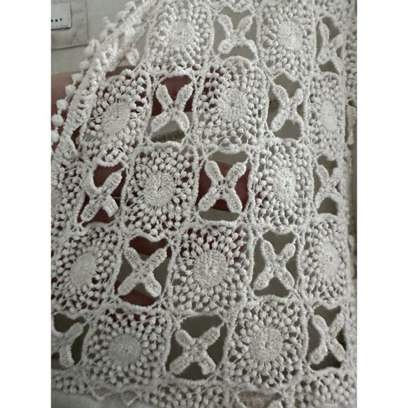 Malvin I love Linen Germany Womens Blouse L Tan‎ 100% Linen Crochet Boho Peasant - Picture 3 of 13